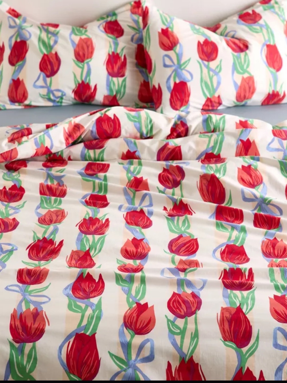Urban Outfitters Kristen Tulip Floral Duvet Cover Bedding Twin